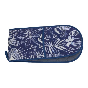 Double Oven Mitt | Navy Natives | Linen